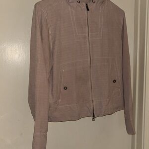 EC Tommy Bahama sz med women’s zipper jacket ptp 19-20” light pink w/ hood